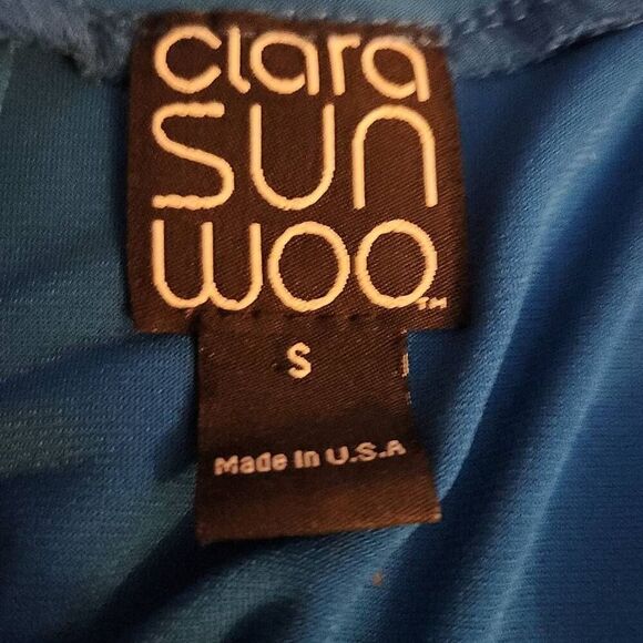 T36 Clara Sun Woo Turquoise cold shoulder blouse - Picture 5 of 11